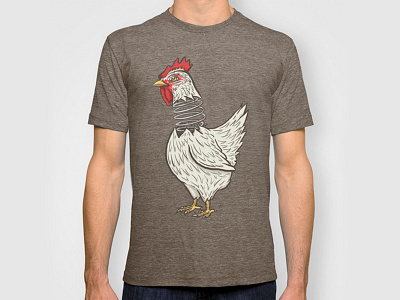 Spring Chicken animal apparel chicken humor illustration spring t shirt