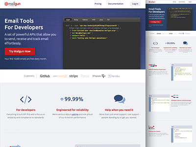 Mailgun code cta developers editor email hero mailgun website