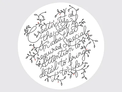 Growth creativity leaves organic plants script typography vine