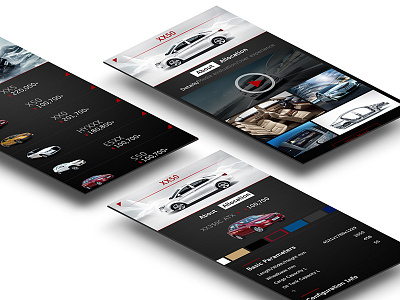 Wap design for motor corporation black car ios7 red ui wap