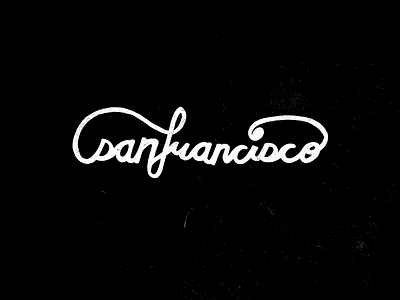 San Francisco chalk hand lettering inverted letter lettering san francisco sf typography white