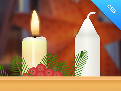 Live Advent Candlestick - css3/javascript animation berry candle candlestick christmas css3 flame gyroscope retina sketchapp