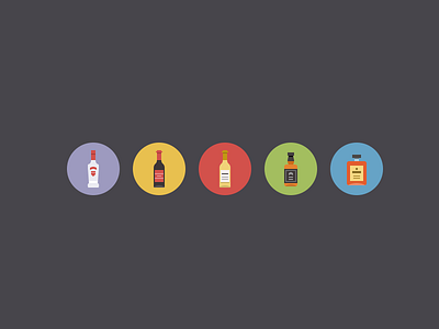 Classic Drinks - Faltties V3 alcohol flat icon icons spirits wine