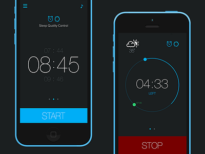 Smart Alarm Clock app design interface ios mobile ui