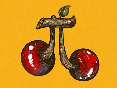 Cherry Pi cherry illustration pi pie tee threadless