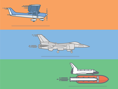 To the sky! airplane space shuttle vector