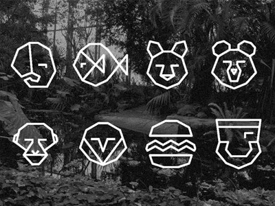 Zoo Icons animal bear elephant fish fox hamburger icons monkey owl pictogram restroom zoo