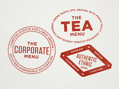 Menu Stamps african authentic carribean corporate ethnic indian korean menu stamps tea