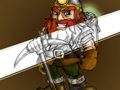 Heigh Ho! character color dwarf fantasy game illustration mascot pencil process rough sketch wip