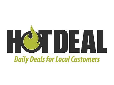 Hot Deal logo daily deal deal flame green flame hot hot deal