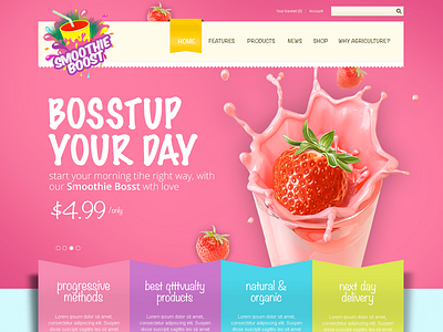 Smoothie Web colorful drink fruit juice pink smoothie smoothie boost strawberry theme website wordpress