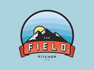 The Field Kitchen badge logo mountains