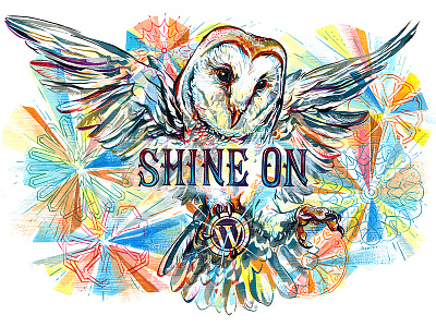 Shine On Owl for Wordpress bird christmas download free holiday illustration lettering owl shine snowflakes wallpaper wordpress