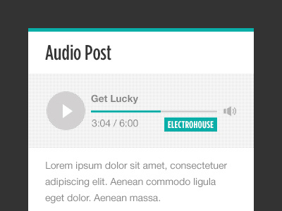 Audio Post audio control flat label minimal play player post speaker tag track volume