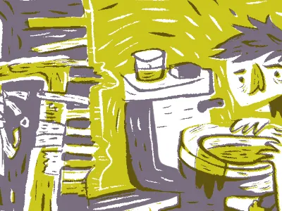 Hurl comic green illustration mini print puke purple seperations sick wishbow zine