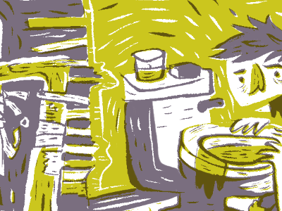 Hurl comic green illustration mini print puke purple seperations sick wishbow zine