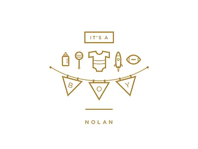 Nolan baby ball bottle boy illustration