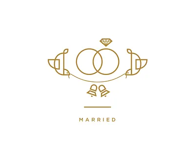 Married bells bird illustration married ring wedding