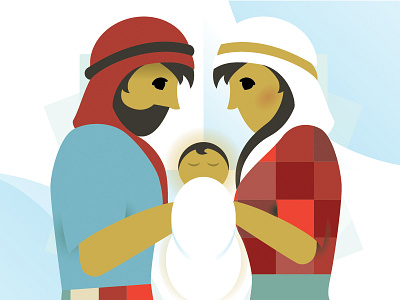 Nativity christmas church god holiday icon jesus joseph mary nativity vector