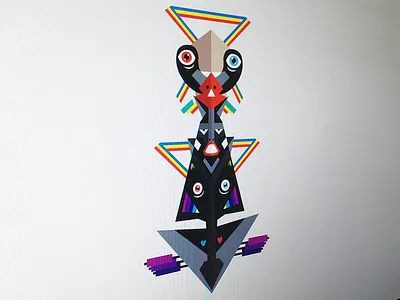 Totem illustration logo photo rainbow totem