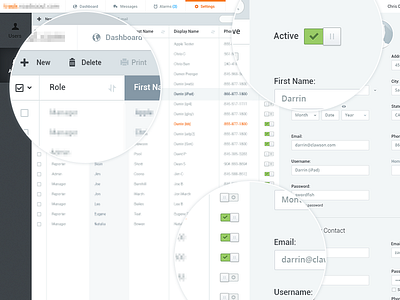 GT admin icon switch table ui web