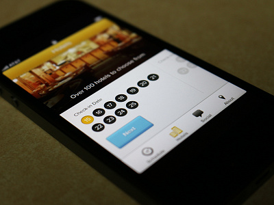 Hotel Check In Date Selection calendar iphone