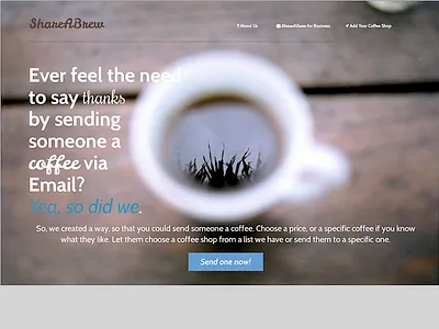 ShareABrew brew coffee espresso homepage website