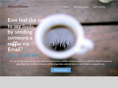 ShareABrew brew coffee espresso homepage website