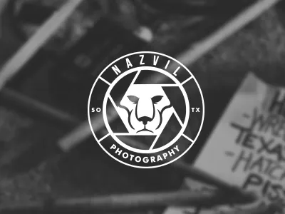 Nazvil re-branding branding identity lion logo photo photography stamp