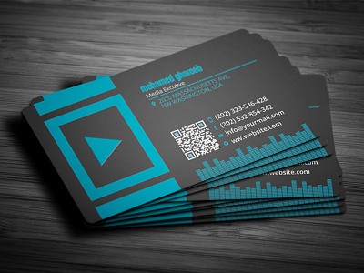 Creative Media Business Card 5 Color Set business card clean commerce company corporate creative design media modern print ready psd stylish