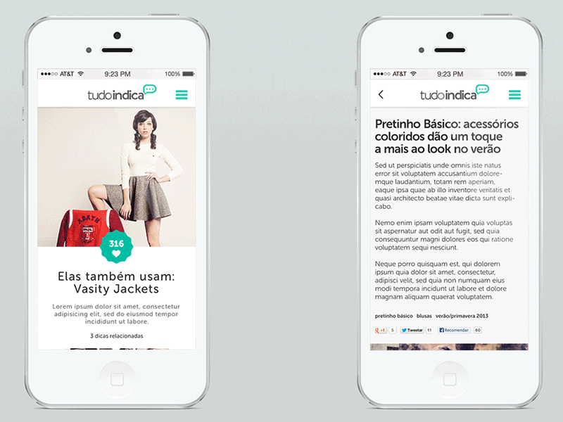 Tudo Indica UX/iOS/UI app gif mobile responsive web