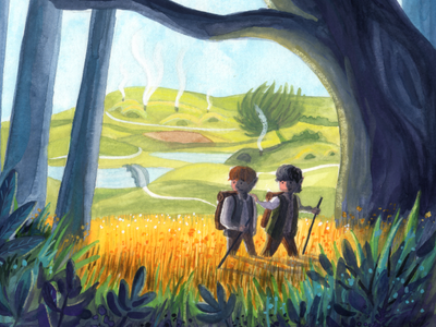 The Farthest Away From Home gallery show gouache illustration watercolor
