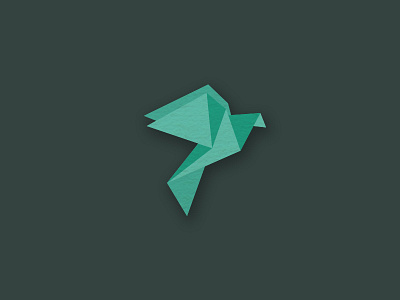 Pigeon green logo origami paper pigeon