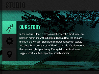 Vertical Tab dark iconography tabs user interface