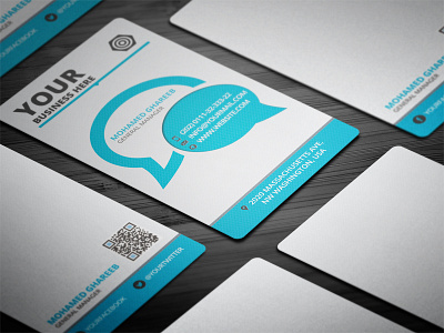Creative Speech Business Card 5 Color Set business card clean commerce company corporate creative design modern print ready psd stylish vertical