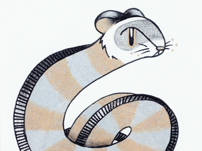 Fereel colored pencil drawing eel ferret metallic pens