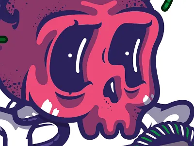 Skull christmas head illustration red skull snow stickers street