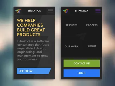 Mobile Menu and Homepage flat menu mobile shane brown