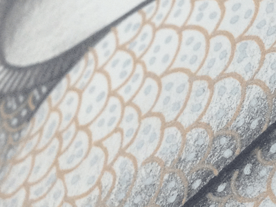 Seamouse Detail colored pencil drawing metallic mouse pens sea