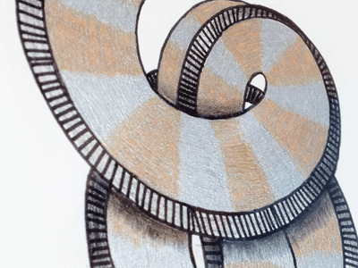 Fereel Detail colored pencil drawing eel ferret metallic pens