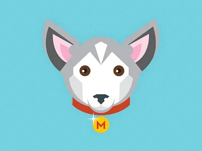 Maya dog flat illustration