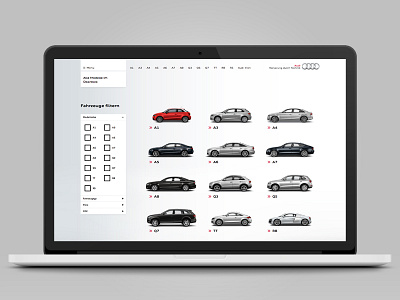 Audi Configurator audi automotive car cars clean configurator filter flat minimal system white