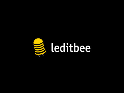 Leditbee bee combo insect led diode logo logotype