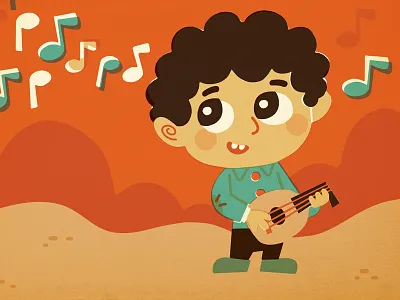 Little Aboud book coloring colouring cover illustration retro syria vector vintage