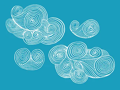 Hand Drawn Clouds abstract clouds hand drawn hipster illustration