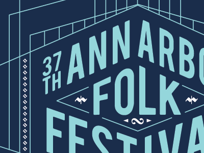 Folk Fest Poster Revised ann arbor blue festival lines music