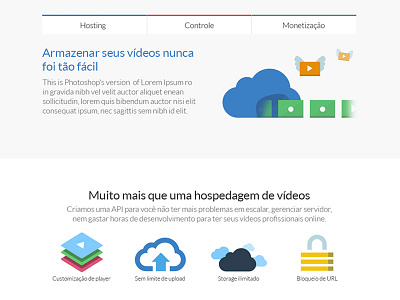 Landing page about video platform clean cloud flat landing landing page minimalist platform video