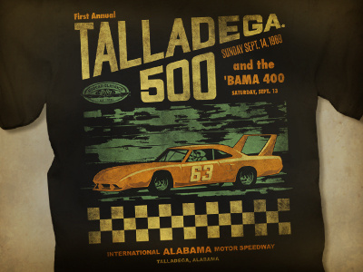 Dega 500 illustrator photoshop racing screenprint tee design texture vintage