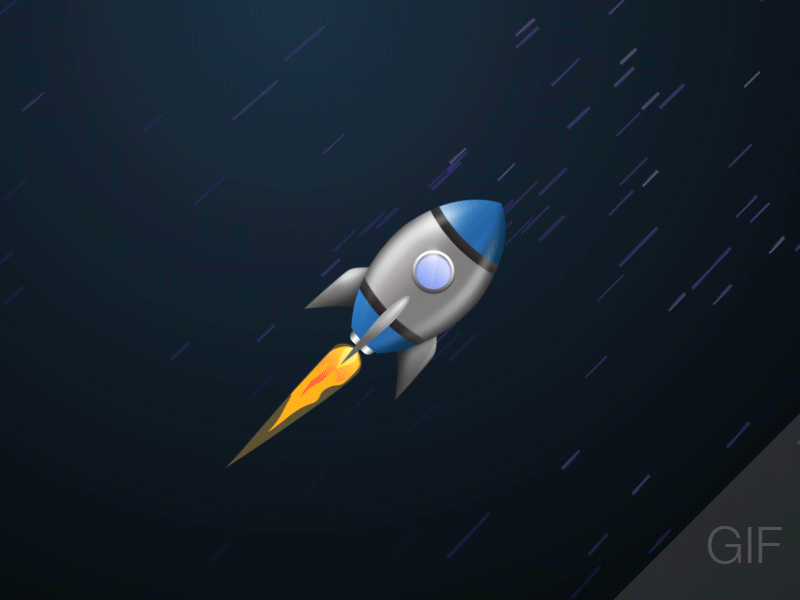 [GIF] Rocket Ship animation gif graphics launch motion rocket ship space stars wlebovics