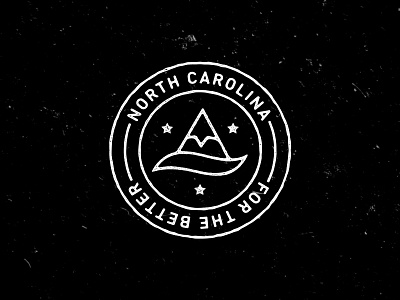 North Carolina Vintage Logo circle emblem logo mark mountain north carolina old stamp type typography vintage wave